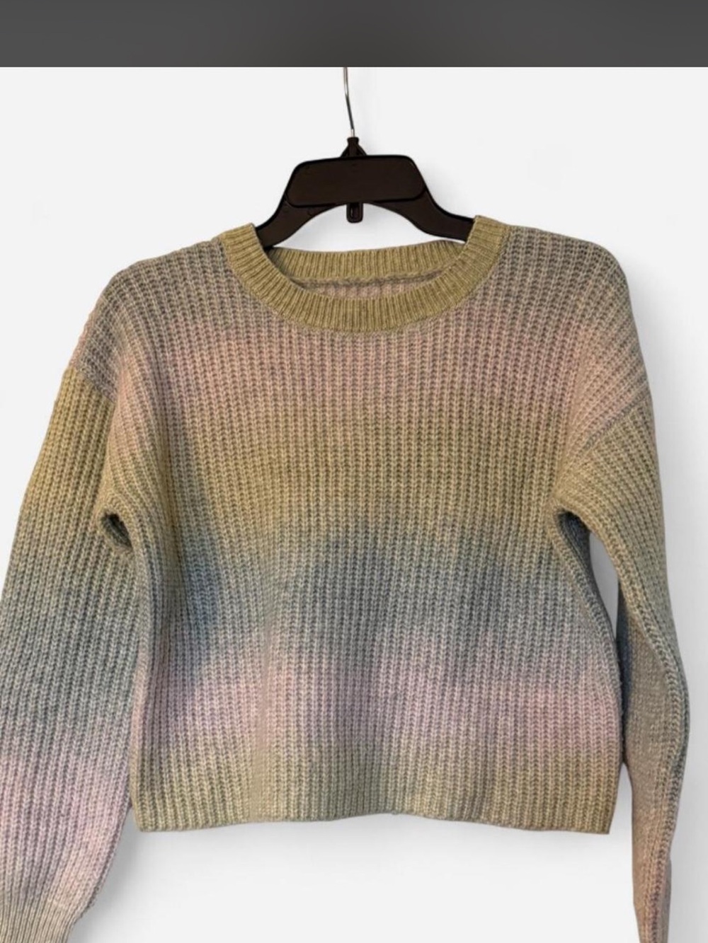 SO Pastel Ombre Ribbed Crewneck Sweater